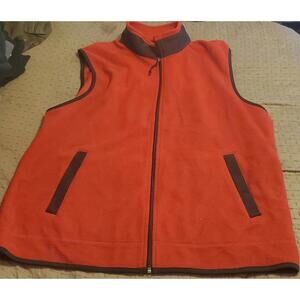 Chaps Polar Fleece Vest Mens XL Red Black Full Zip Providence